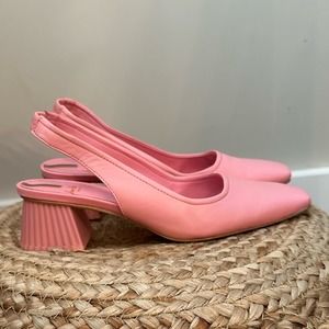 Sam Edelman Toren Block Heel Square Toe Pink - SZ 6.5